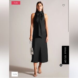 Ted Baker LLAURAA Black Satin Midi Skirt